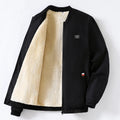 Fur Men's Casual Long Sleeve Zipper Baseball Collar Windbreaker Jacket