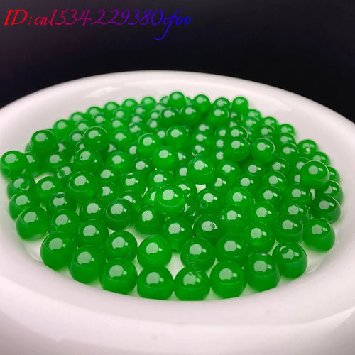 10pc Natural Jade Green Bead Bracelet DIY Bracelet Earrings Jewellery Accessories Hand-Carved Lucky Amulet Fashion Best Gift
