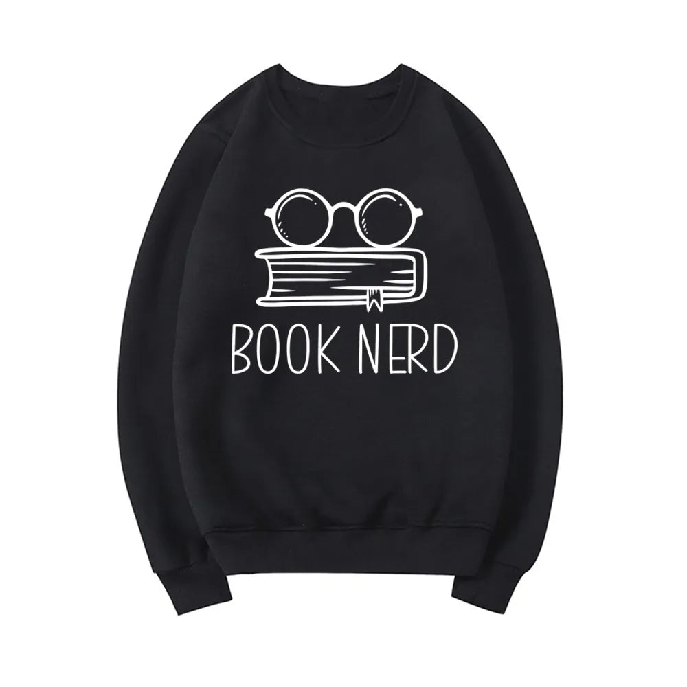 Book Nerd Sweatshirt Skeletons Book Lover Hoodie Unisex Long Sleeve Crewneck Sweatshirts Reading Hoodies Librarian Casual Tops