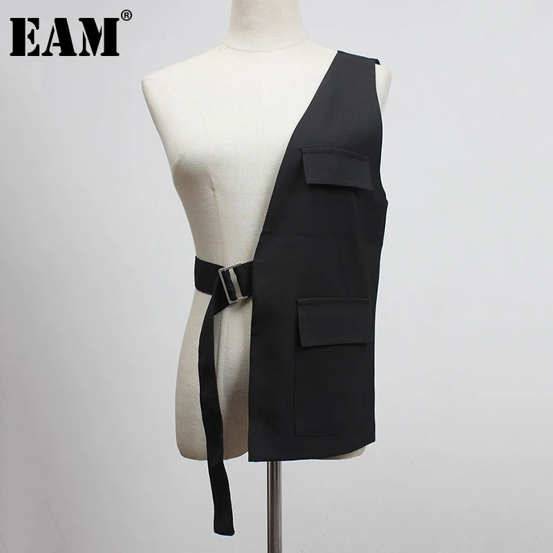 Black Pocket Irregular Long Adjustable Belt Personality Women New Fashion Tide All-Match Spring Autumn 2026 1DF2075