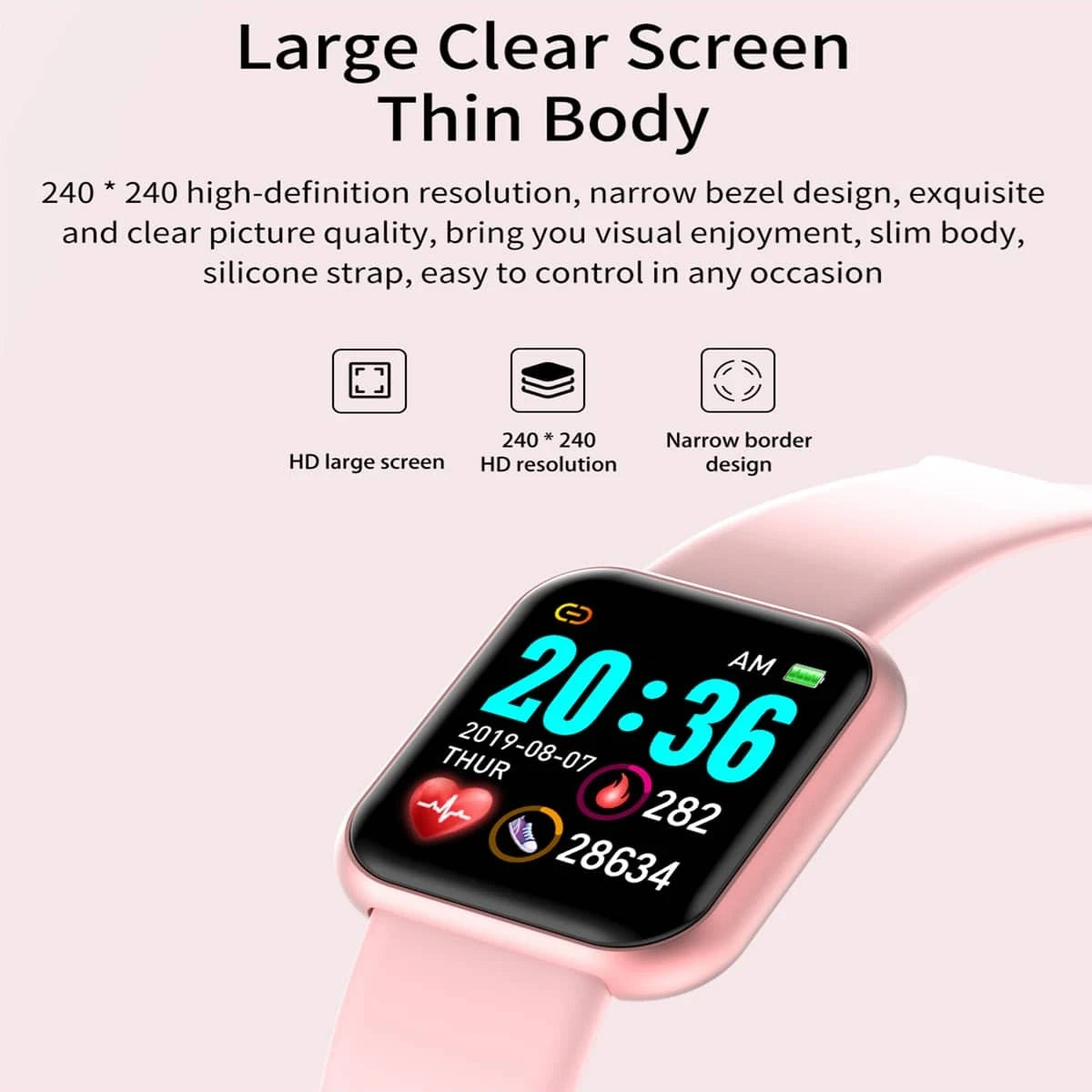 Reloj inteligente de fitness digital Y68 con control de música y alarma