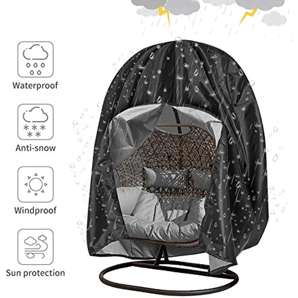 Funda para silla colgante, protector de muebles, impermeable con cremallera, resistente a la lluvia, al óxido, duradero, anti-UV, a prueba de viento, para jardín.