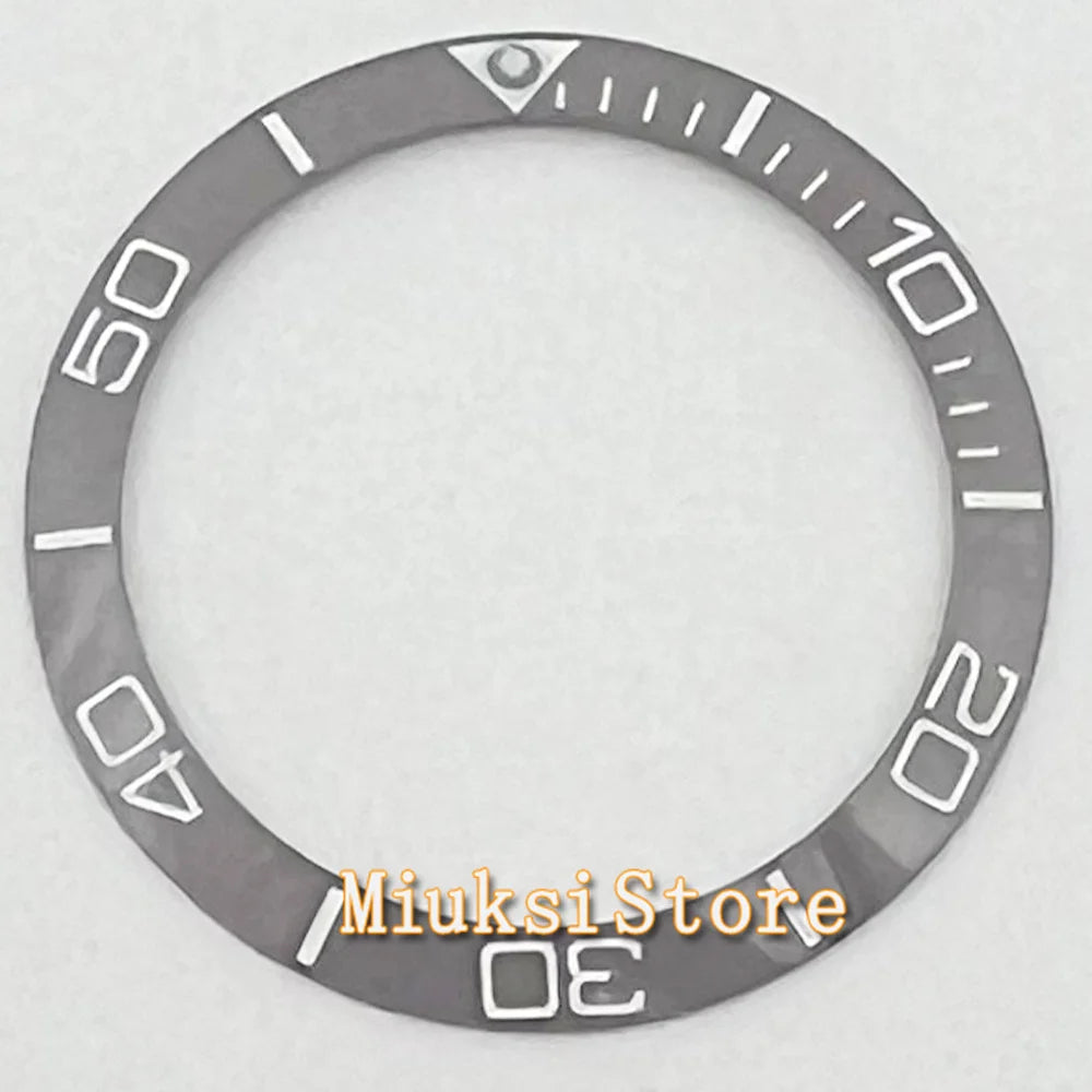 Inserto de bisel de cerámica negro, azul, blanco y verde de 38 mm para reloj automático para hombre Submariner de 40 mm