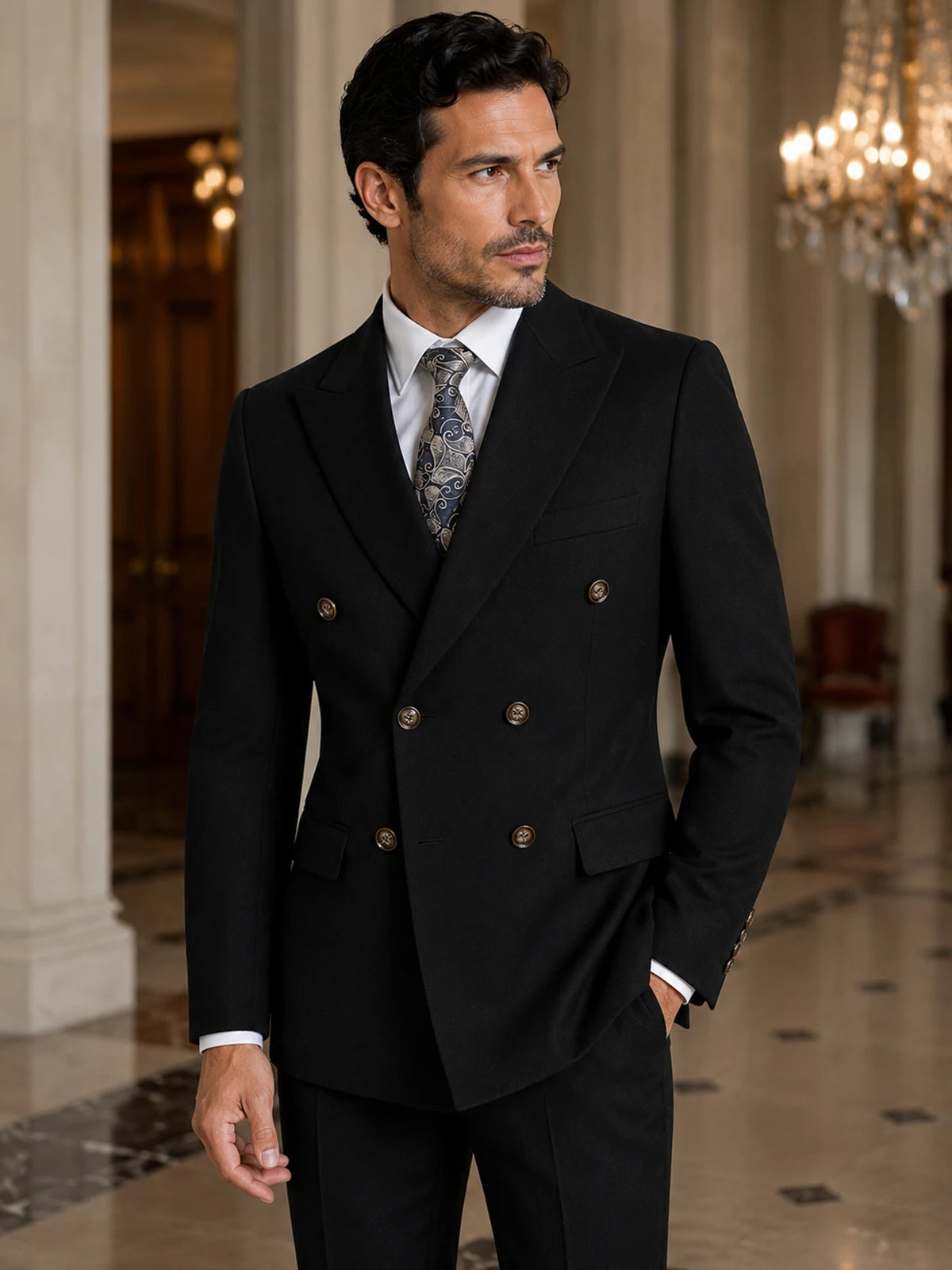 ST Cassy Navy Blue High Quality Luxury Men's Suit 2 Piece Set Elegant Wedding Groom Suit for Men Stylish Business Office Suit
