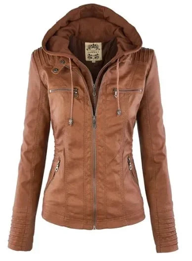 Faux Leather Jacket Women 2026 Basic Jacket Coat Female Winter Motorcycle Jacket PU Leather Zipper Hoodies Outerwear Chaqueta