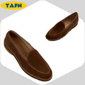 Mocasines de verano para hombre en piel genuina con ante y cuerda de cáñamo