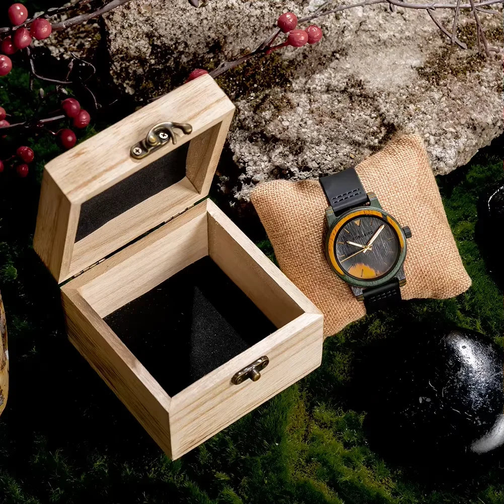 Men Watch New Fashion Wooden Quartz Wristwatch BOBO BIRD Top Japanese Movement Business Timepiece Great Gift Box Reloj De Hombre