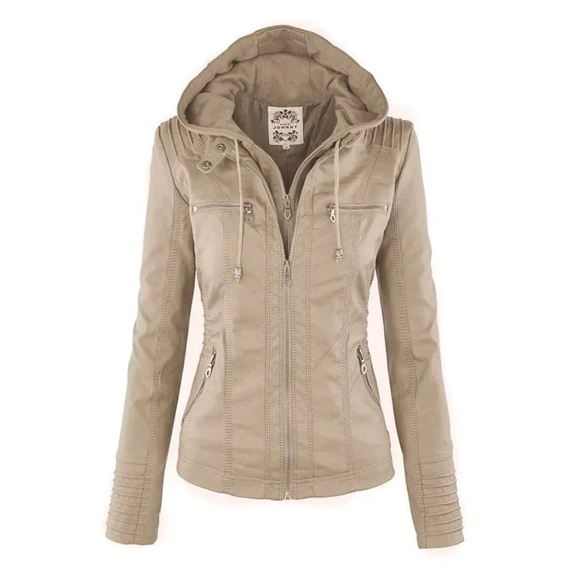 Faux Leather Jacket Women 2026 Basic Jacket Coat Female Winter Motorcycle Jacket PU Leather Zipper Hoodies Outerwear Chaqueta