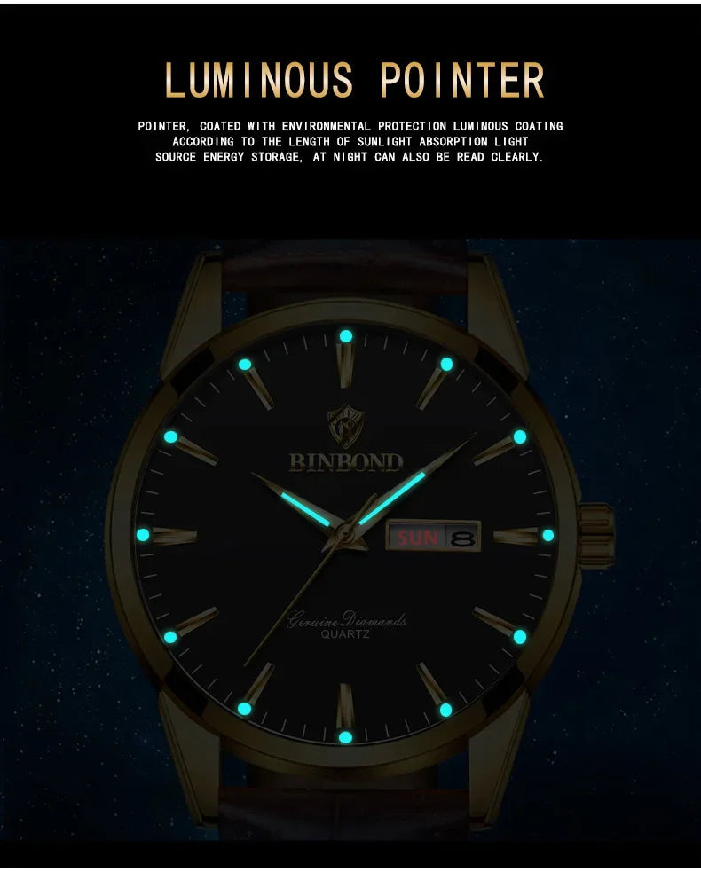 Reloj de lujo para hombre y mujer, cuarzo, correa de piel