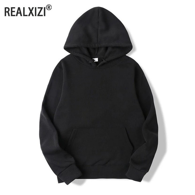Men's Hoodies Women Pullover Spring Autumn Casual Hoodie Sweatshirts Solid Color Hoodies Oversize Black Sweatshirt for Male