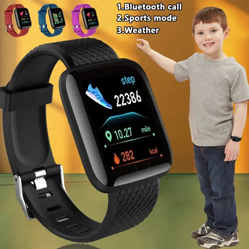 Novedad 2024 Smartwatch multifunción para niños, hombres y mujeres, recordatorio de mensajes, control de música, deporte, pasos, calorías, reloj inteligente 116, despertador