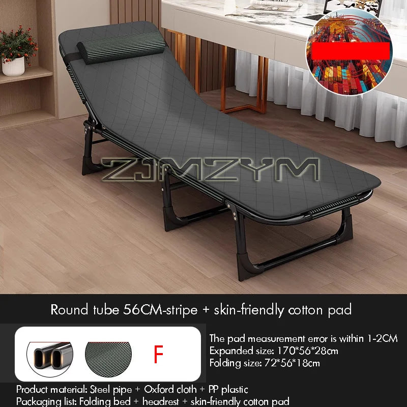 Portable Folding Recliner Single Bed with Metal Frame and Oxford Fabric