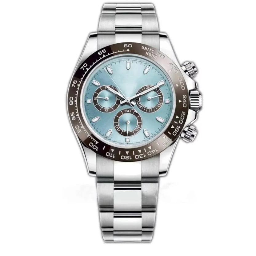 Spersonalizowany męski luksusowy zegarek kwarcowy 39 mm, chronograf, modny, szafirowy, sportowy, bransoleta ze stali, zegarek na rękę Corgeut