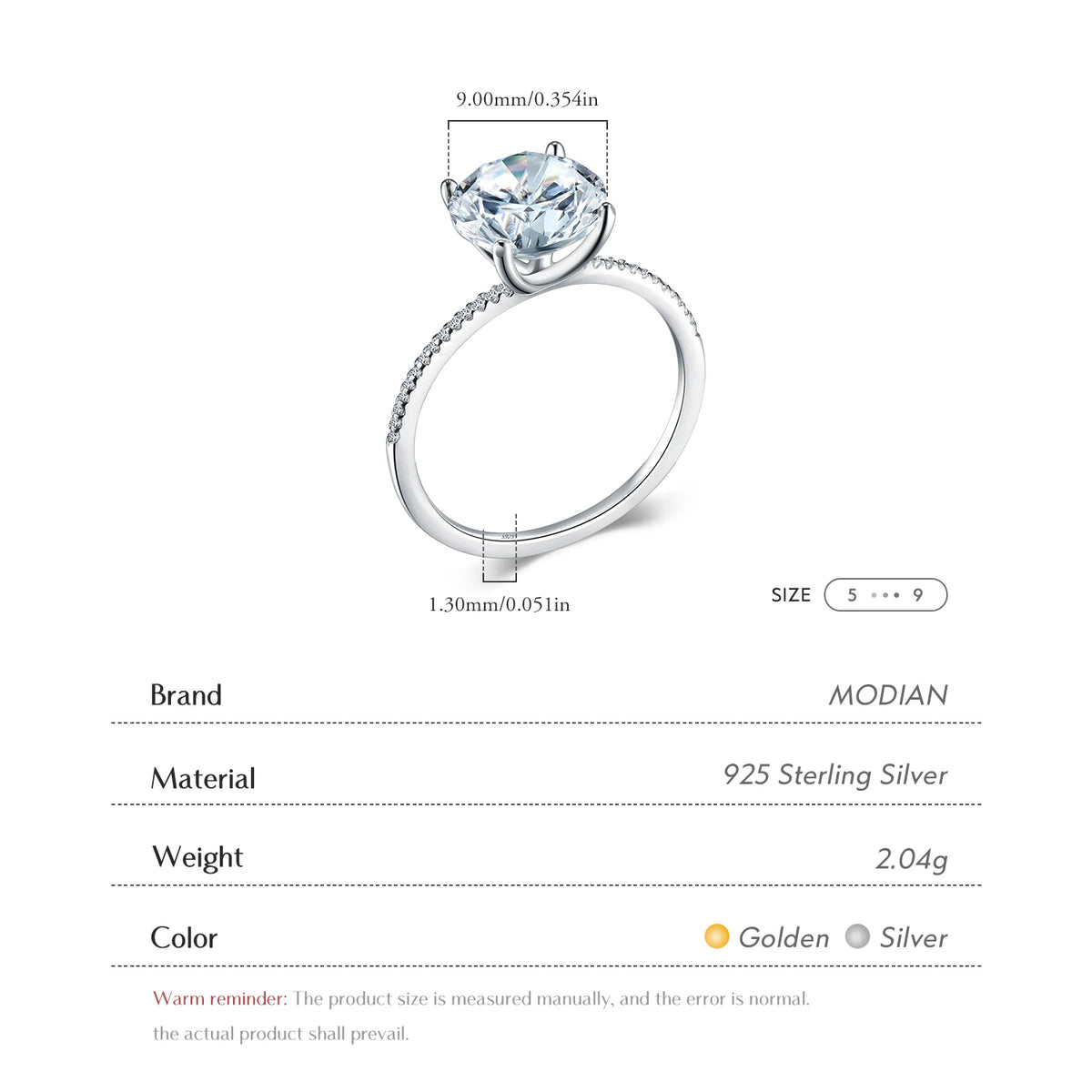 2023 Classic Luxury Real Solid 925 Sterling Silver Ring 3Ct 10 Hearts Arrows Zircon Wedding Jewelry Rings Engagement for Women
