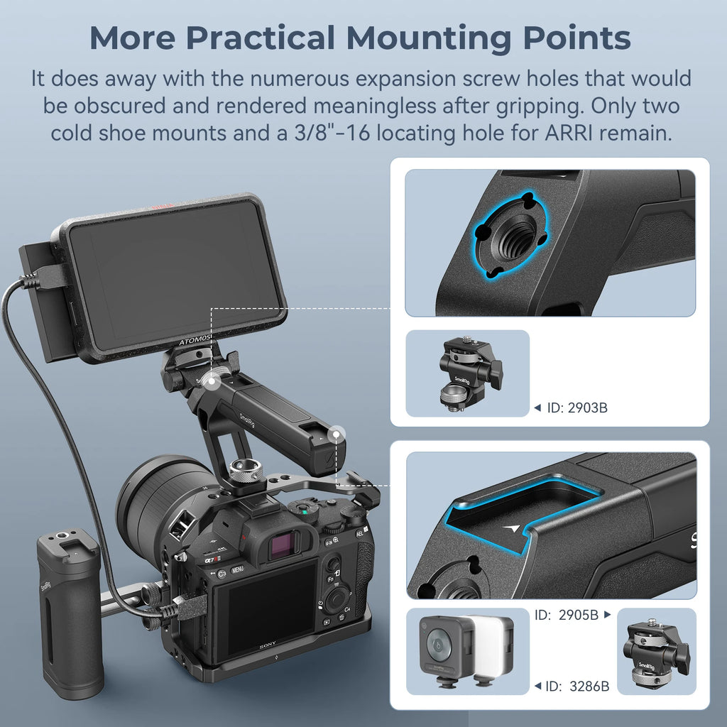 SmallRig ARRI Locating Top Handle for Camera Cages, Lightweight 113g