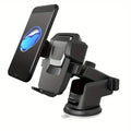 Car Phone Bracket with Outlet Navigation Frame - Multi-Functional, Front Glass Suction Cup, Telescopic Mechanical Arm