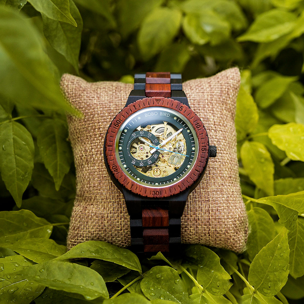 Reloj automático de madera para hombre BOBO BIRD, personalizado, regalo de aniversario para él, grabado gratis