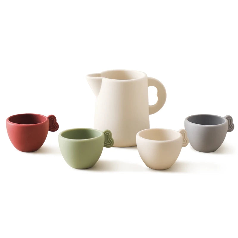 Wooden Montessori Toy Kitchen Set with Teapot and Teacup for Kids