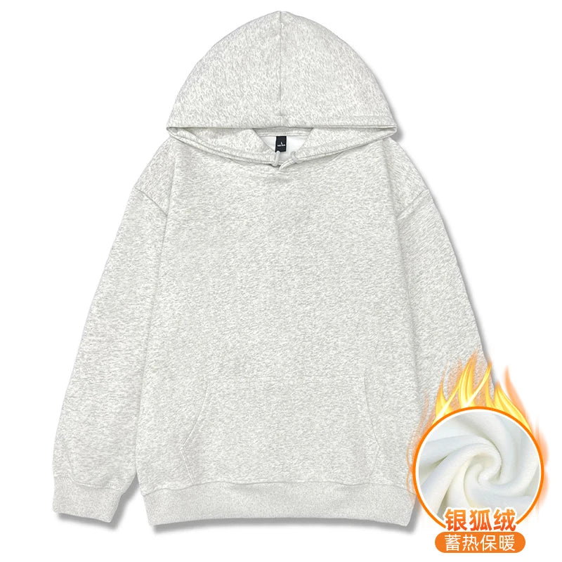 LEGIBLE Damska bluza z kapturem jesienno-zimowa oversize, ocieplana, luźna bluza z polarem