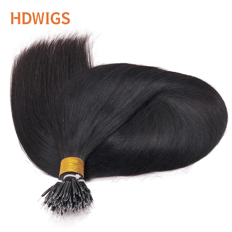 Nanoring Hair Extension Straight Real Human Hair Extensions for Women Micro Ring Link Hair Extensions Human Hair