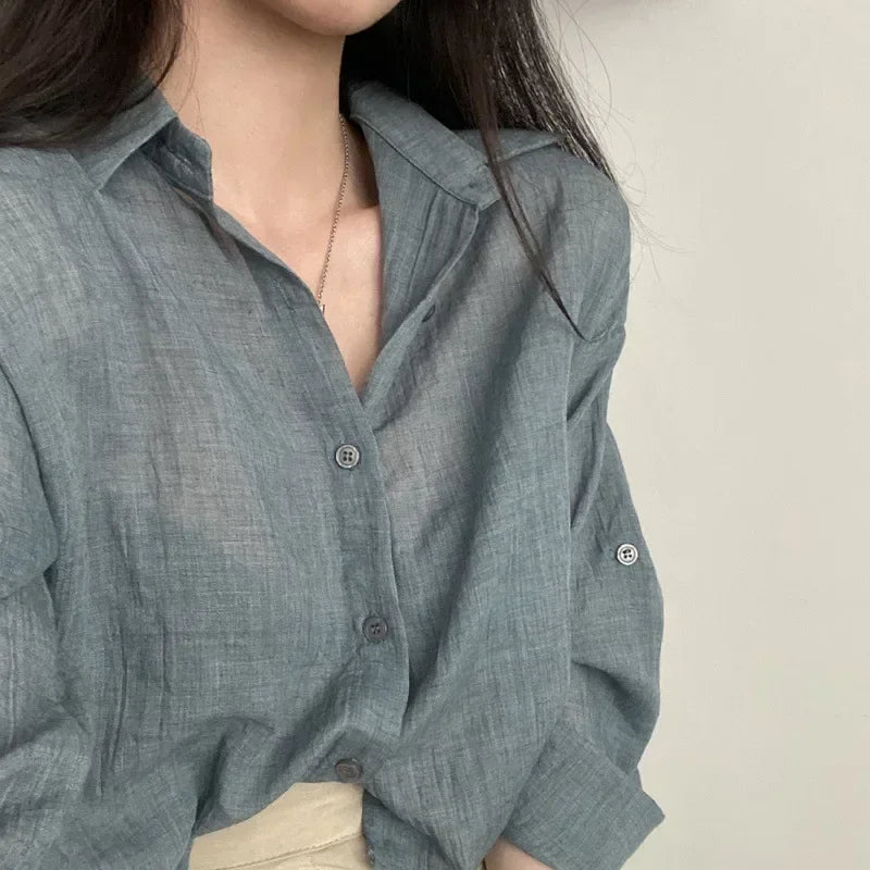 Trendy Women Solid Color Anti-Uv Sun Protection Shirt