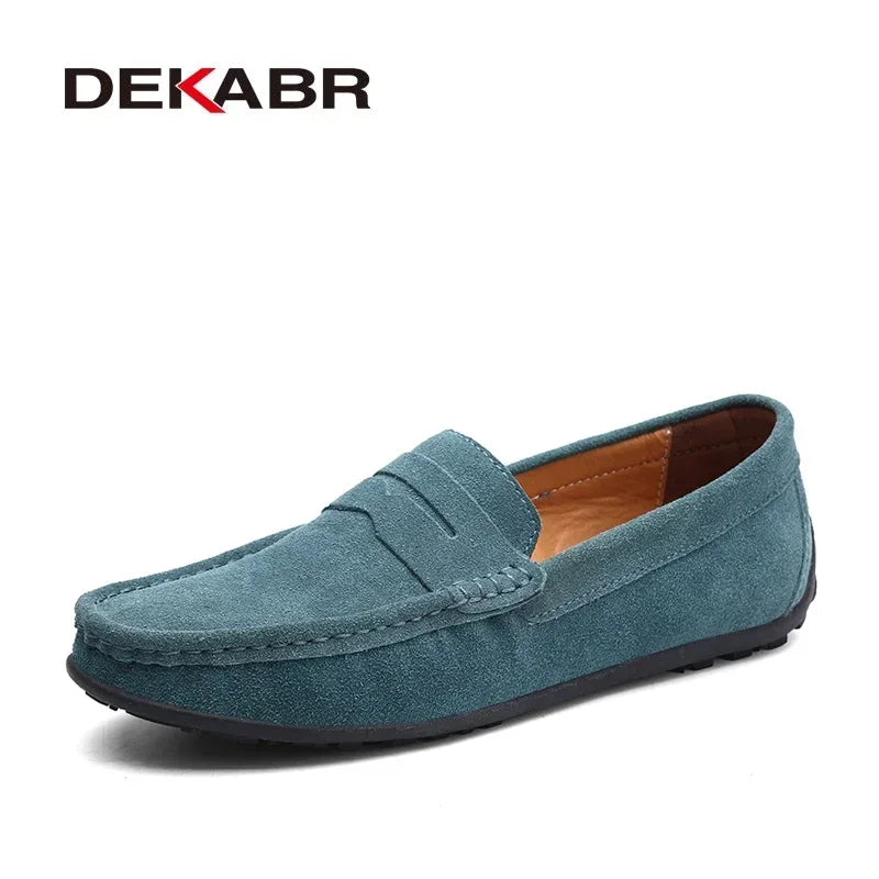 DEKABR Brand Fashion Summer Style Soft Moccasins Men Loafers High Quality Genuine Leather Shoes Men Flats Gommino Driving Shoes