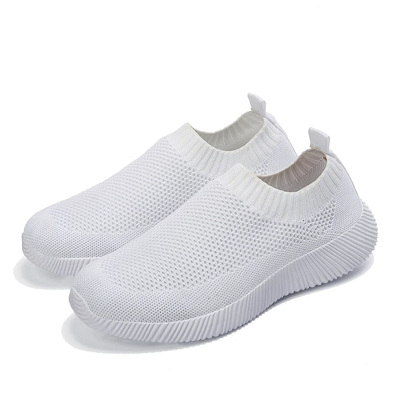 Moipheng 2023 Damskie trampki wulkanizowane, skarpetkowe sneakersy, letnie wsuwane płaskie buty damskie, mokasyny w dużych rozmiarach, buty do chodzenia