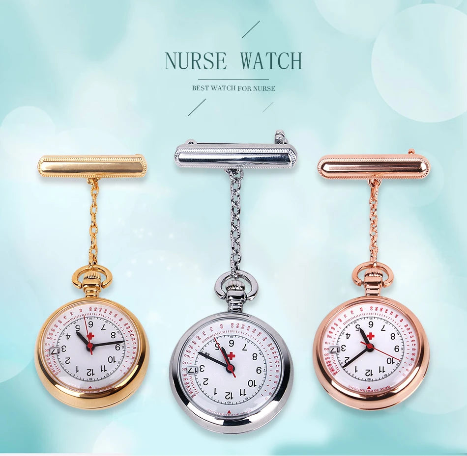ALK Vision Nurse Fob Watch - Luxury IP Plated Golden Chain With Floral Pattern