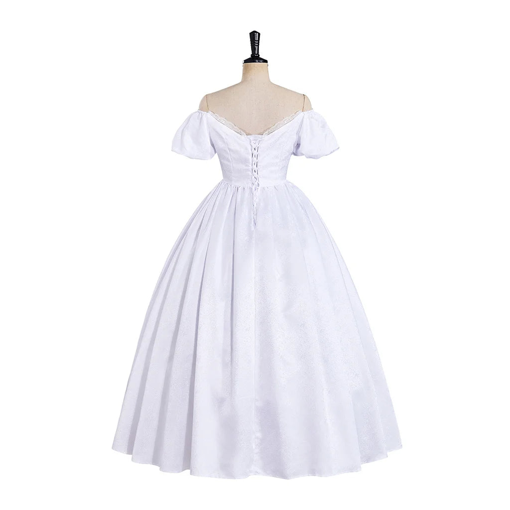 Catherine Earnshaw Off Shoulder Wedding Dress with Long Veil Costume