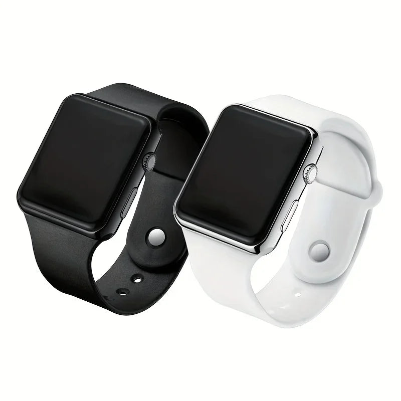 2pcs Couples Watch LED Display Electronic Watch Sports Silicone Digital Wrist Watch for Women Men Valentines Gift for Her Him