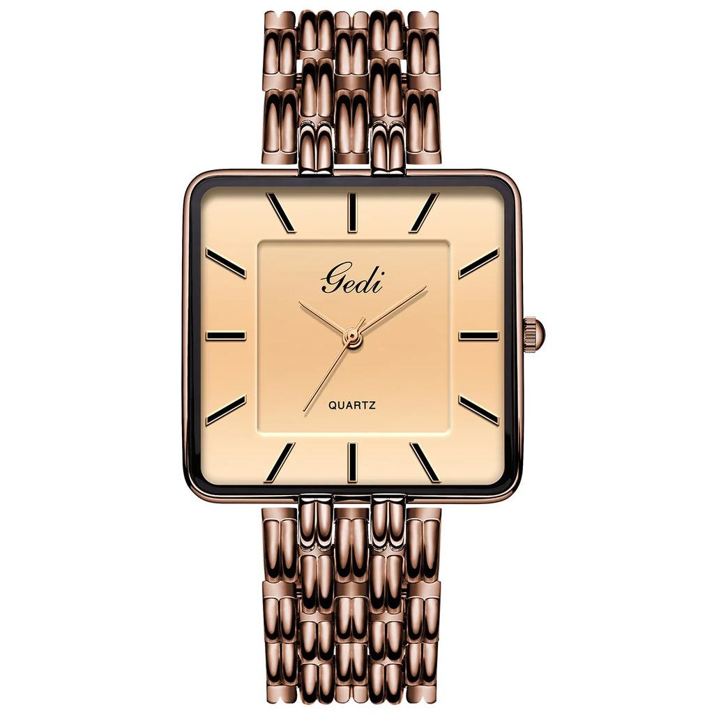 Ultra-Thin Waterproof Square Couple Watches Stainless Steel