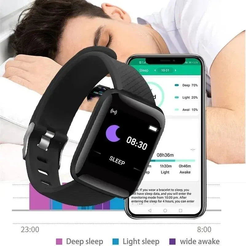 Novedad 2024 Smartwatch multifunción para niños, hombres y mujeres, recordatorio de mensajes, control de música, deporte, pasos, calorías, reloj inteligente 116, despertador