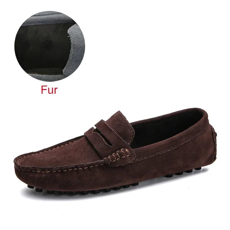 Zapatos casuales para hombre DEKABR talla 49, zapatos de moda para hombre, mocasines de cuero genuino, zapatos planos sin cordones, calzado de conducción para hombre