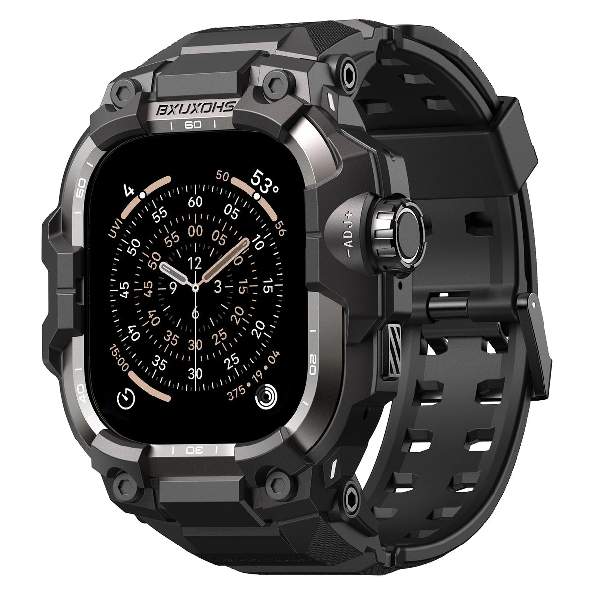 Funda reforzada con correa para Apple Watch de 49mm, 44mm, 45mm y 46mm, protector con parachoques a prueba de golpes para iWatch Ultra/2/3 y Series 11, 10, 9, 8, 7 y SE