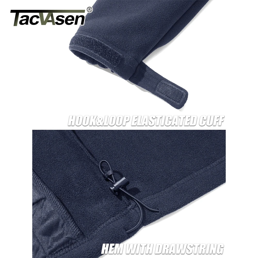 TACVASEN Men's Thermal Fleece Jacket Stand Collar Full Zip Windbreaker