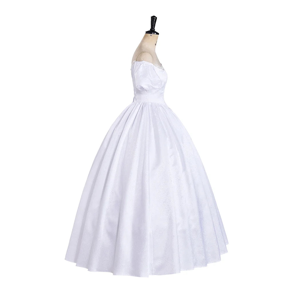 Catherine Earnshaw Off Shoulder Wedding Dress with Long Veil Costume