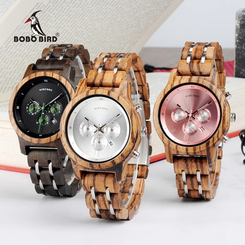 BOBO BIRD Wooden Chronograph Watch