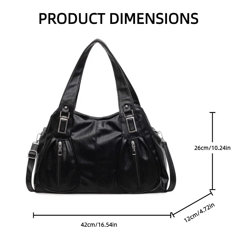 PU Leather Large Capacity Casual Tote Bag for Women