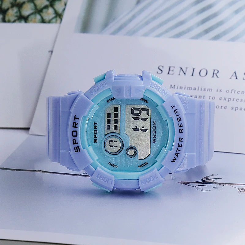 Relojes infantiles YIKAZE de moda, luminosos, resistentes al agua, con despertador, reloj electrónico inteligente para estudiantes, regalo para niños y niñas