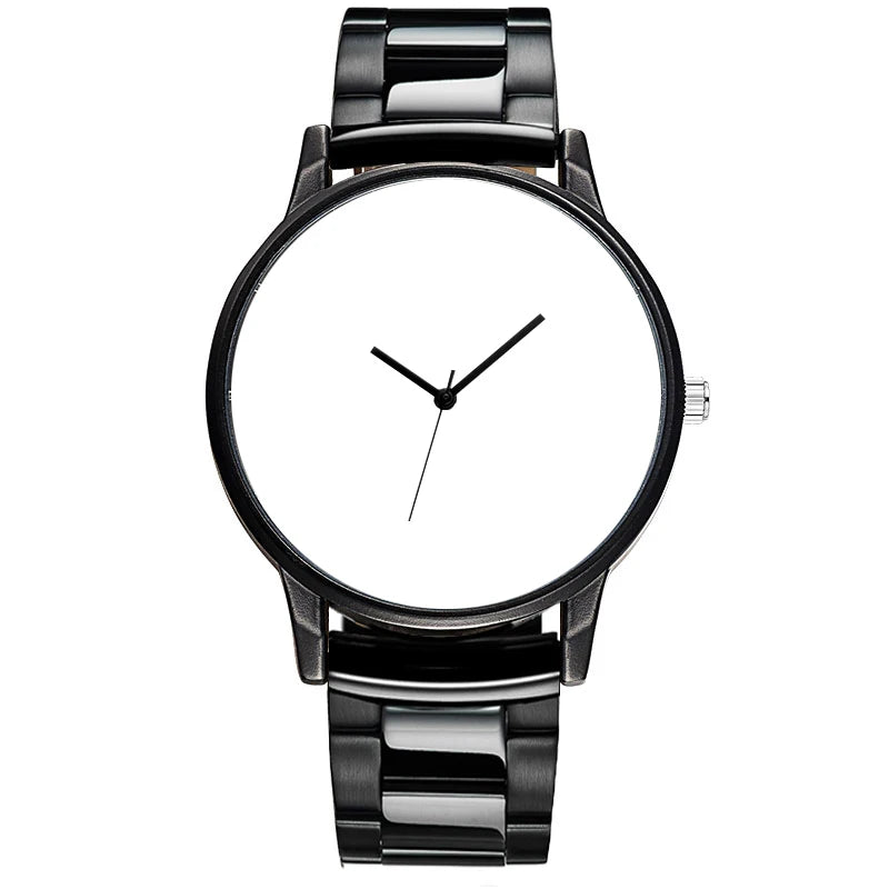 Personal Mark Black Tone Stainless Steel Classic Men's Wristwatch Customized Family Photo Picture Watch Gift Relogio