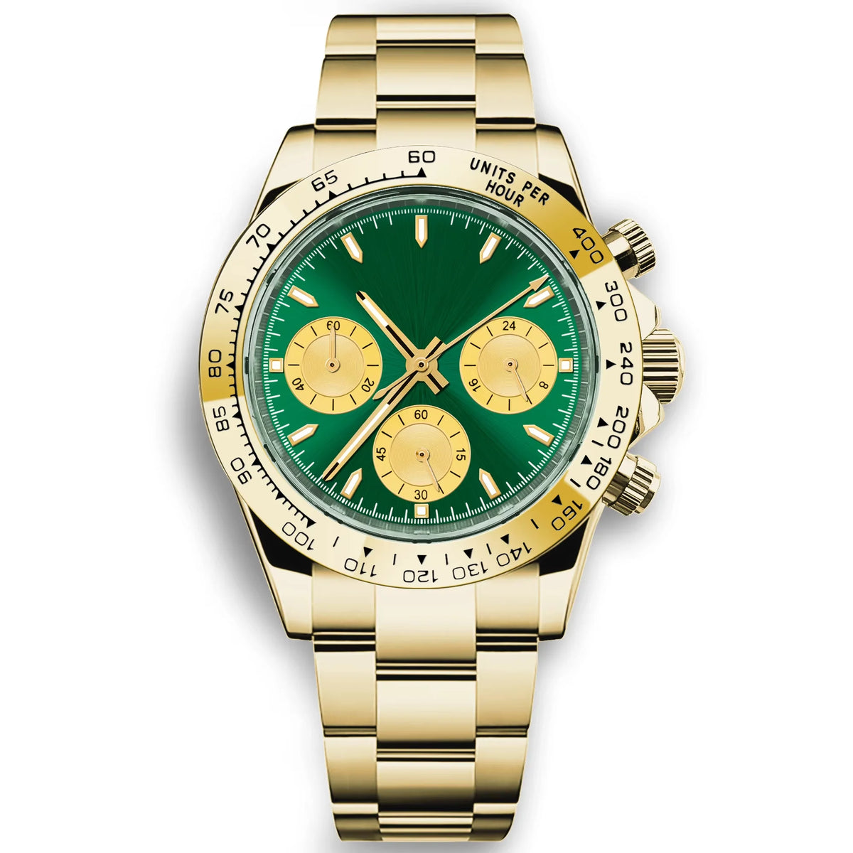Customized 39mm Men's Luxury Quartz Watch Chronograph Fashion Sapphire Trendy Sports Steel Band Wrist Watches Corgeut