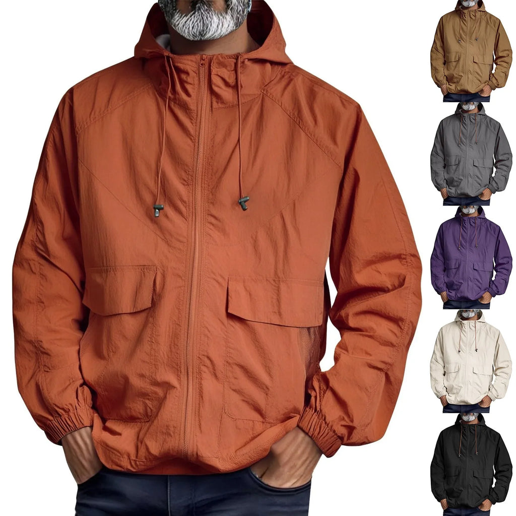 Lightweight Unisex Waterproof Windbreaker Jacket with Hood UPF 50+