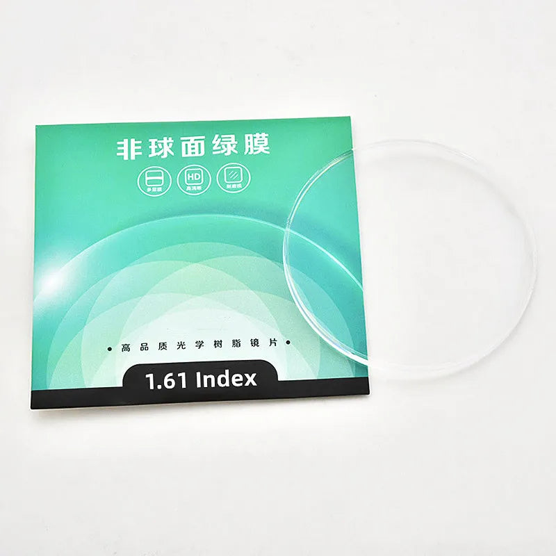 Lentes de prescripción con índice 1.61, resina orgánica, asféricas, extra delgadas, antirreflejantes, resistentes a rayones, gran dureza y buena calidad.