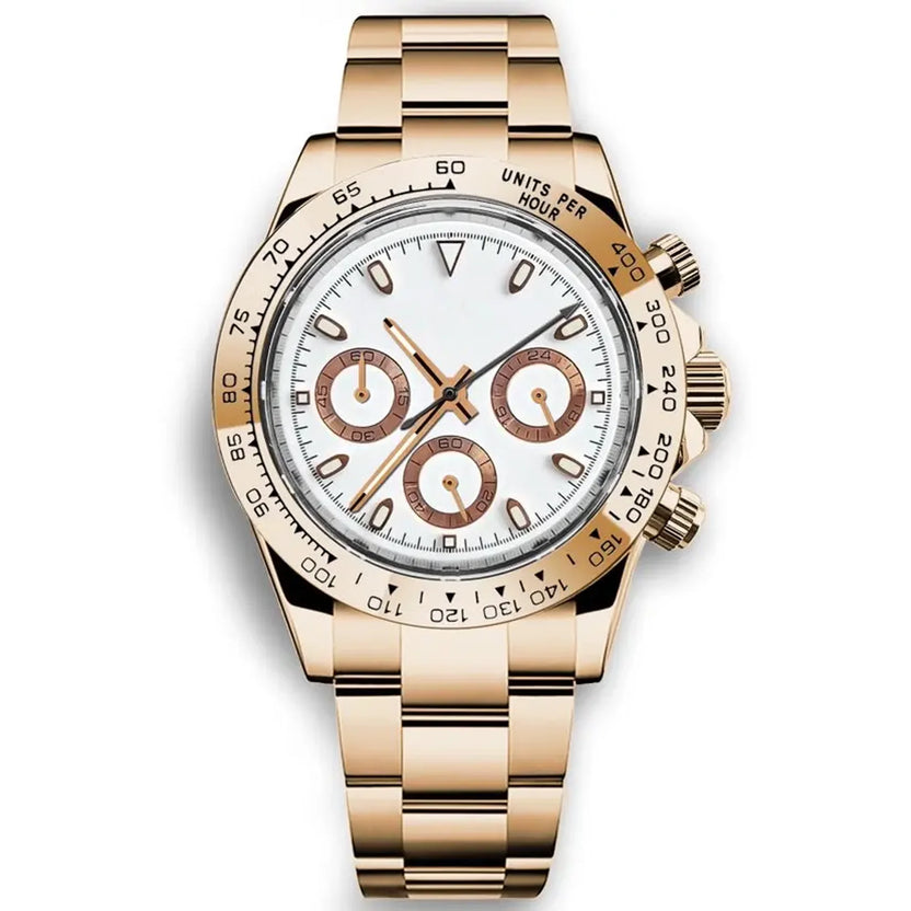 Spersonalizowany męski luksusowy zegarek kwarcowy 39 mm, chronograf, modny, szafirowy, sportowy, bransoleta ze stali, zegarek na rękę Corgeut