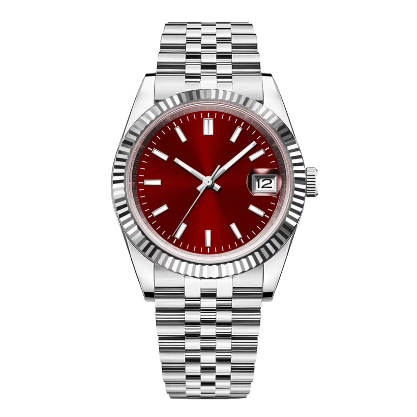 Męski zegarek z personalizowanym logo, mechanizm NH35, 36mm/39mm, szafirowe szkło, złoty zegarek, mechaniczny zegarek na rękę, wodoszczelność 100M, Reloj Hombre