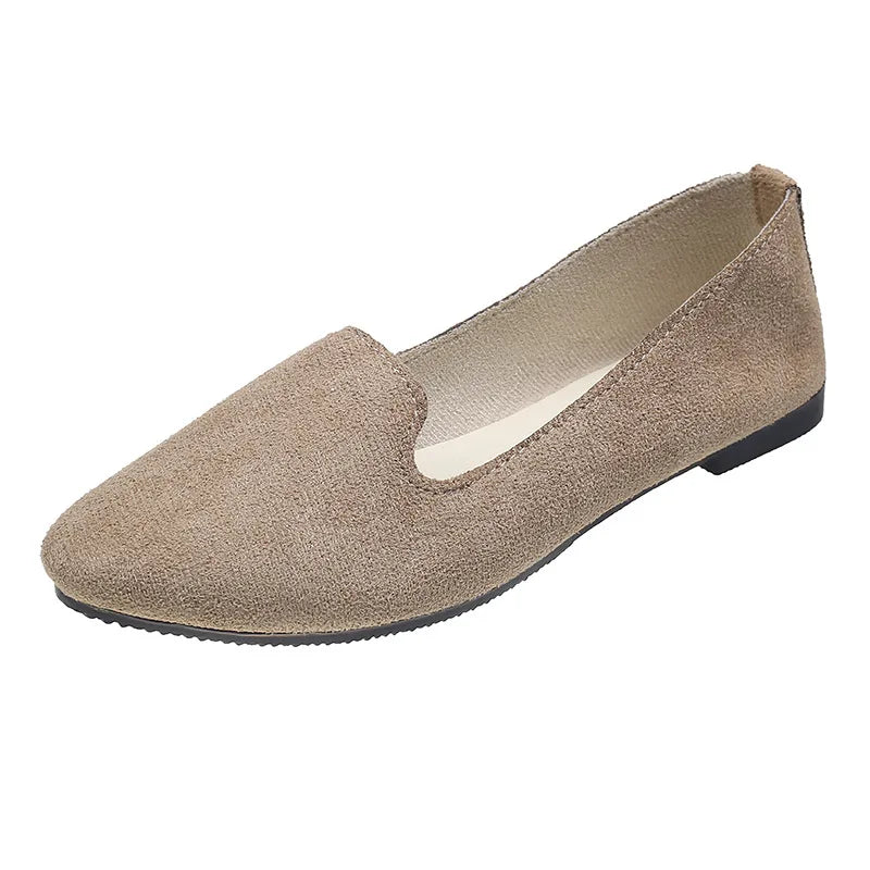2025 Spring and Autumn Casual Women's Shoes Women's Flat Shoes Women in Candy-Colored Suede Work Shoes WSH2216