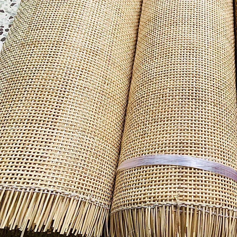 Natural Rattan Indonesian Cane Webbing Roll Material for Furniture Decoration Hollow Lattice Weaving Mat Chair Cabinet Repair