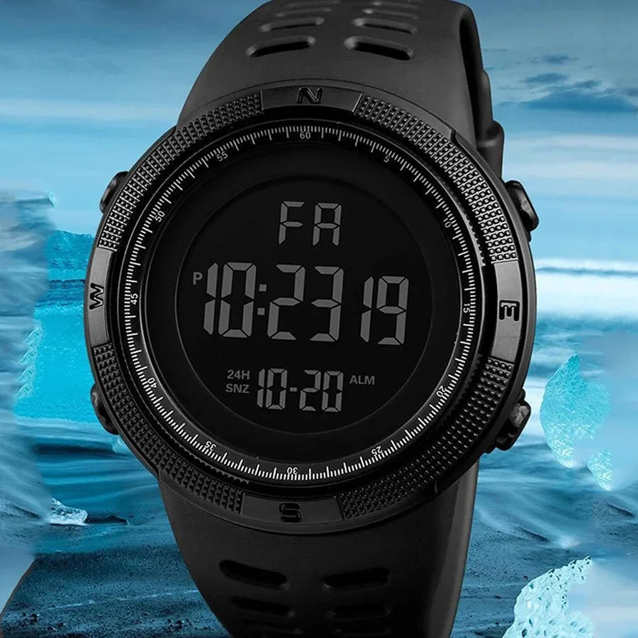 Reloj electrónico deportivo militar para hombre, reloj de pulsera digital LED multifunción luminoso para hombre, niños, jóvenes y estudiantes