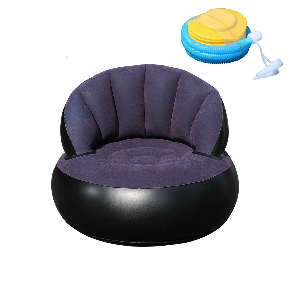 Dmuchana sofa z oparciem, przenośna, szybko nadmuchiwana, składana sofa typu „lazy sofa”, powierzchnia flokowana PVC, odpowiednia do salonu, pokoju gracza