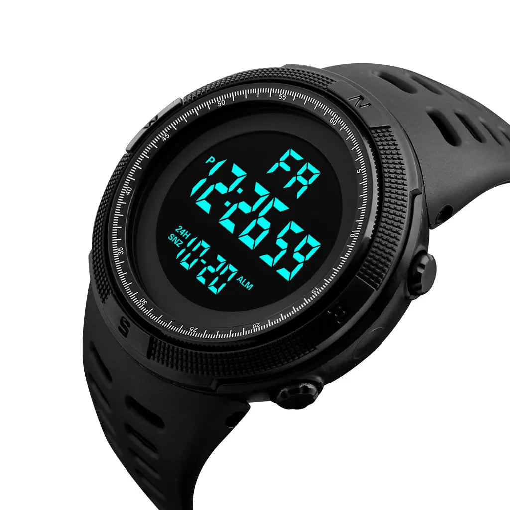 Reloj electrónico deportivo militar para hombre, reloj de pulsera digital LED multifunción luminoso para hombre, niños, jóvenes y estudiantes